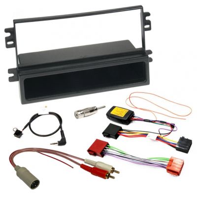 Installationskit Saab 9-3 OG mit AS3, 1-DIN mit Ablagefach (mit Lenkradsteuerung)
