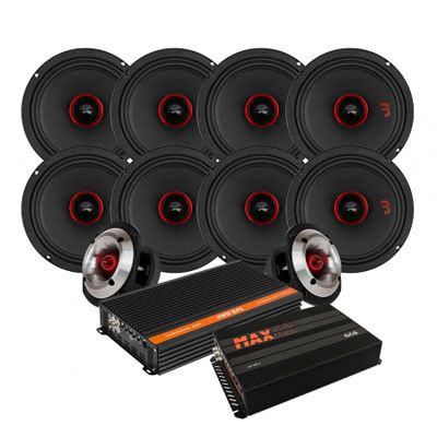 8x Bass Habit SE2200M mit SE245T, großes SPL-Paket mit Endstufen