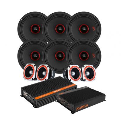 6x Bass Habit SE2200M + 4x SE45T, großes SPL-Paket mit Endstufen