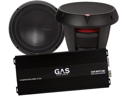 2 Stk. Rockford Fosgate T0D210 & GAS Competition 3500.1D
