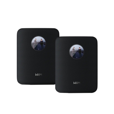 2er-Pack WiiM Sound smarte Lautsprecher mit Display, schwarz