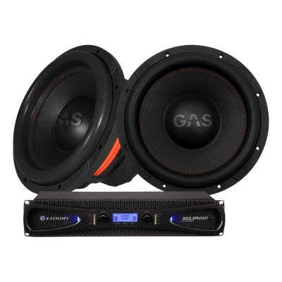 Crown XLS-2502 mit 2x GAS MAX S1-12D1, DIY-Subwoofer-Set