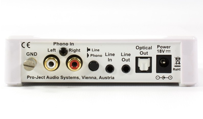 Pro-Ject Optical Box E Phono, RIAA-Verstärker mit optischem Ausgang, weiß