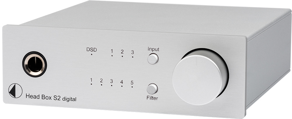 Pro-Ject Head Box S2 Digital, silberner Kopfhörerverstärker mit optischem Eingang