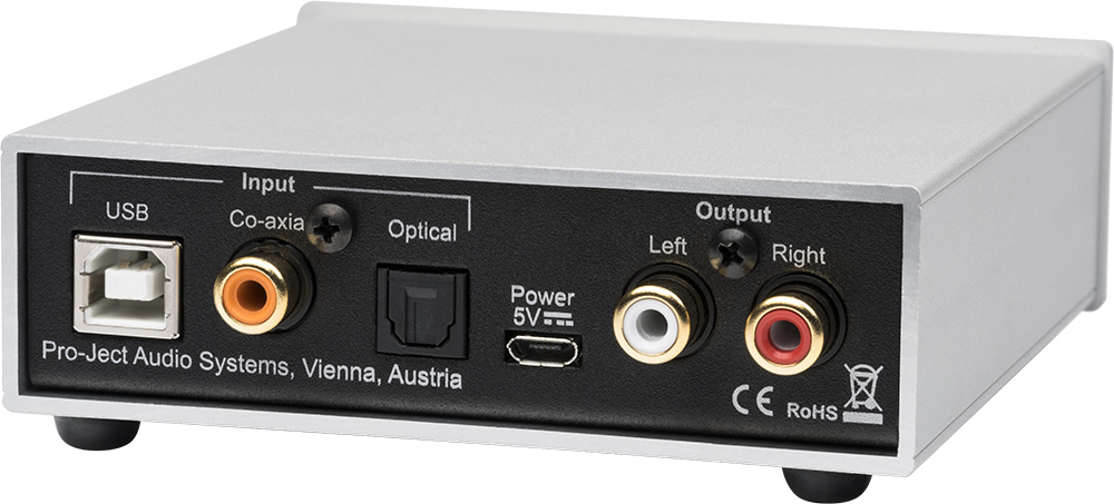 Pro-Ject Head Box S2 Digital, silberner Kopfhörerverstärker mit optischem Eingang