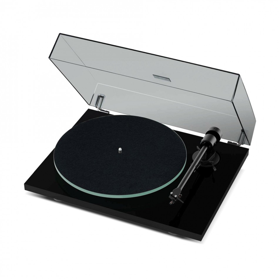 Pro-Ject T1 EVO BT Plattenspieler mit OM10-Tonabnehmer, Hochglanzschwarz
