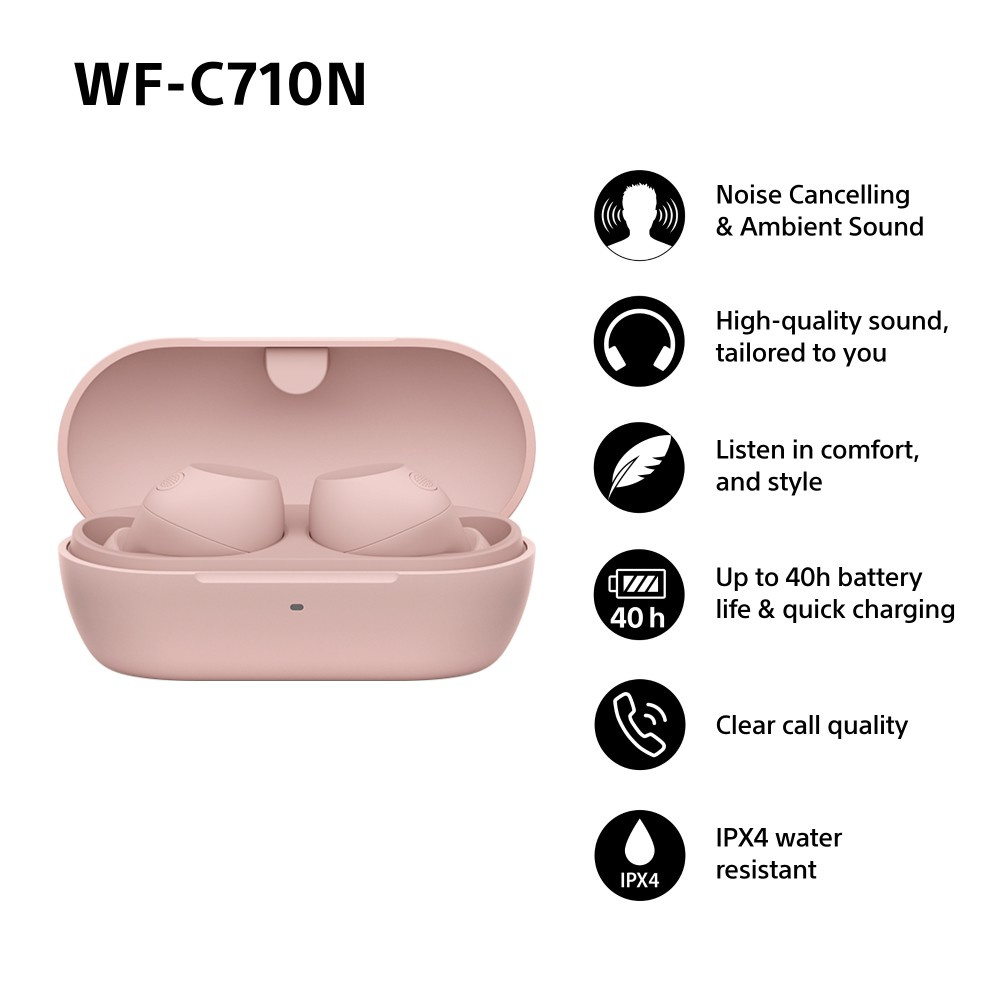 SONY WF-C710N True-Wireless-Kopfhörer, rosa