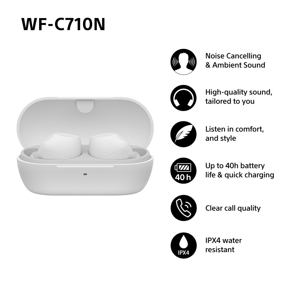 SONY WF-C710N True-Wireless-Kopfhörer, weiß
