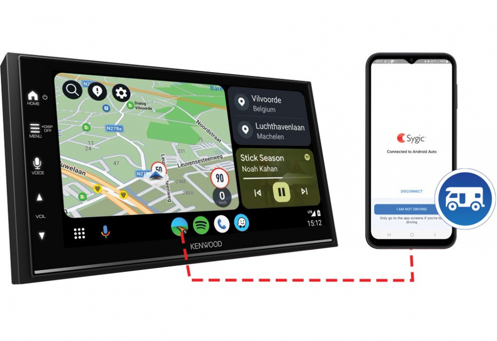 Kenwood DMX7722DABCAMPER, Autoradio für Wohnmobile mit kabellosem CarPlay und Android Auto