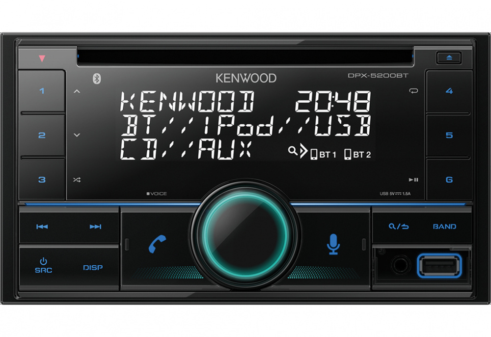 Kenwood DPX-5200BT, Autoradio mit Bluetooth, AUX und CD-Player