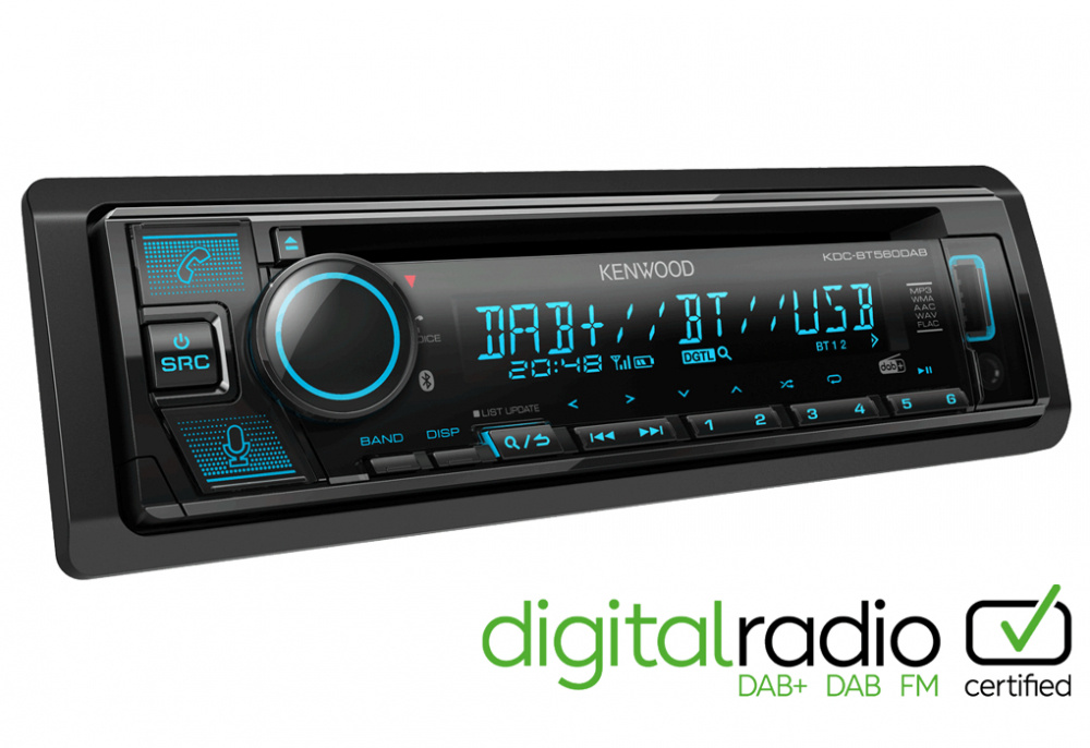 Kenwood KDC-BT560DAB, Autoradio mit Bluetooth, CD-Player und DAB+