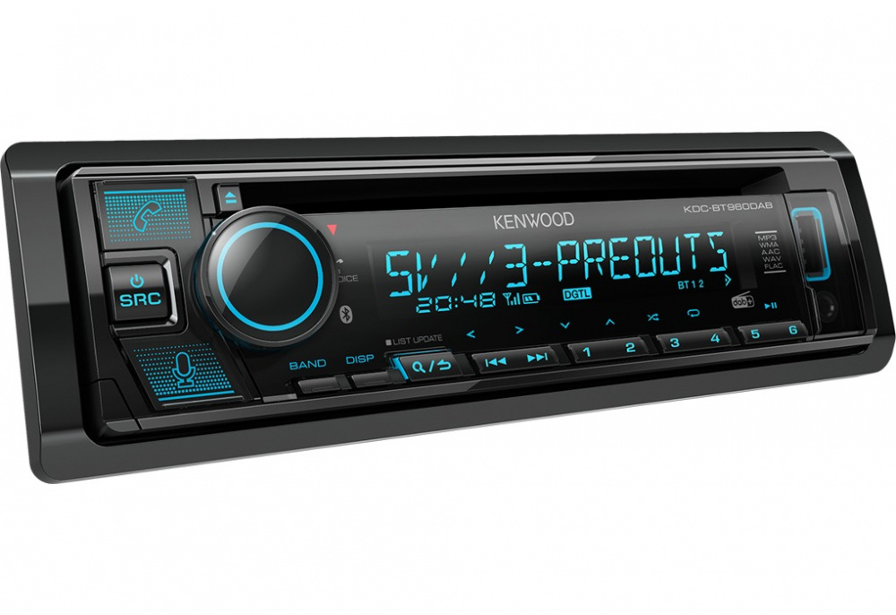 Kenwood KDC-BT960DAB, Autoradio mit Bluetooth und DAB+ sowie 3 Paar Vorverstärkerausgängen mit 5V
