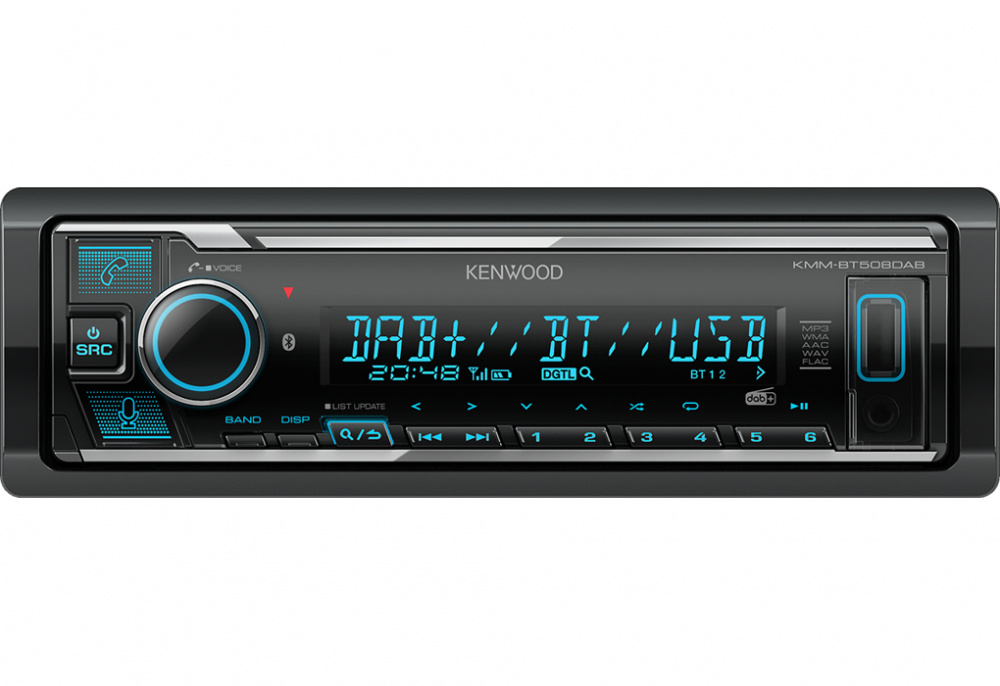 Kenwood KMM-BT508DAB, Autoradio mit Bluetooth, DAB+ und 2 Paar Cinch-Ausgängen