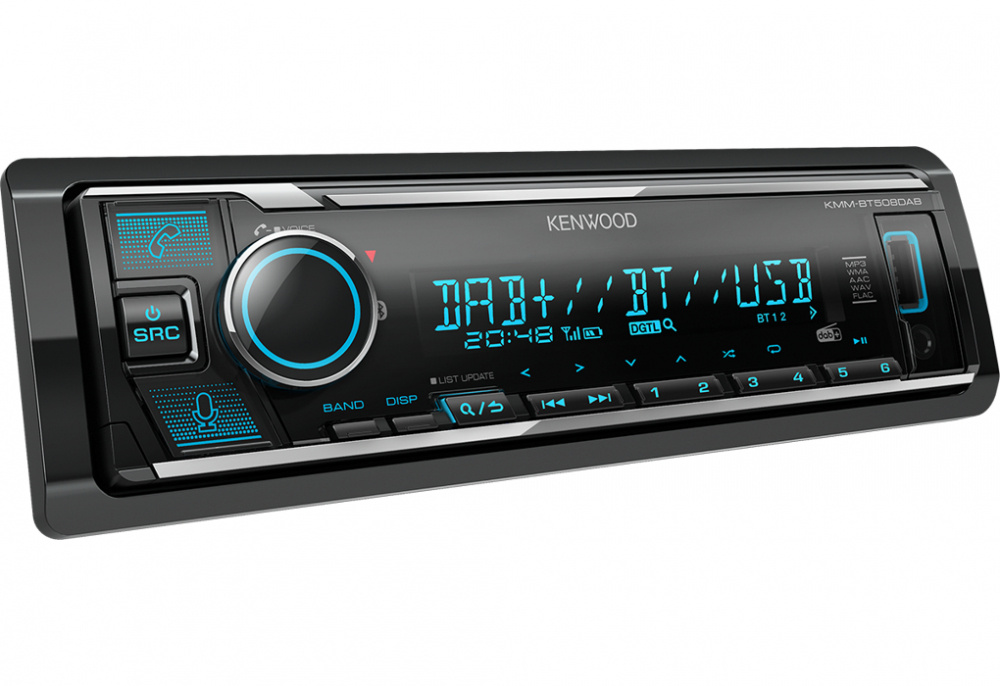 Kenwood KMM-BT508DAB, Autoradio mit Bluetooth, DAB+ und 2 Paar Cinch-Ausgängen