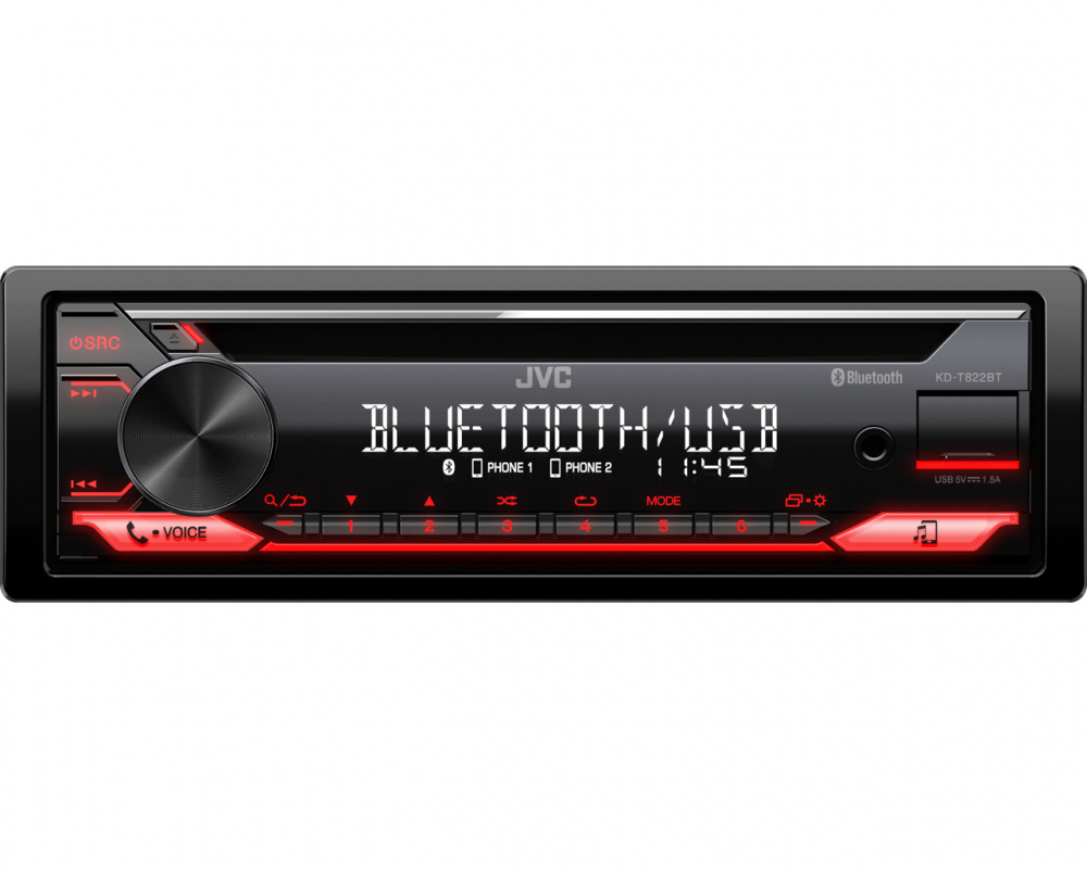 JVC KD-T822BT, Autoradio mit Bluetooth, CD-Player, AUX und USB