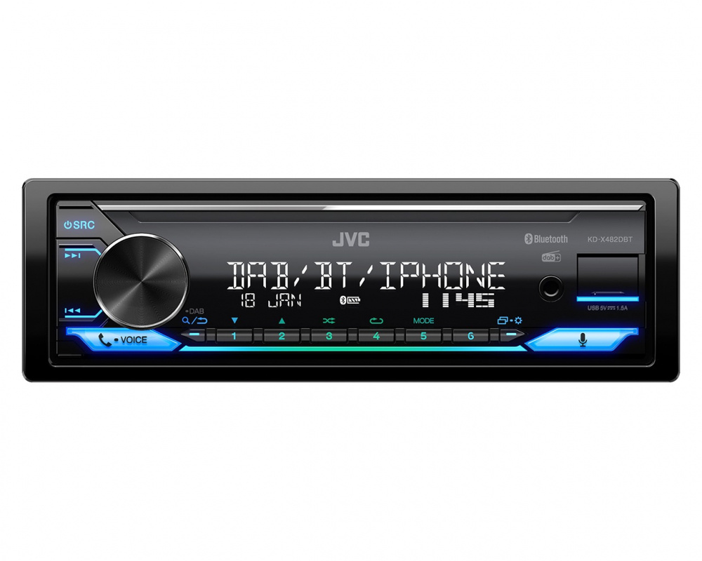 JVC KD-X482DBT Autoradio mit Bluetooth, AUX/USB und DAB+