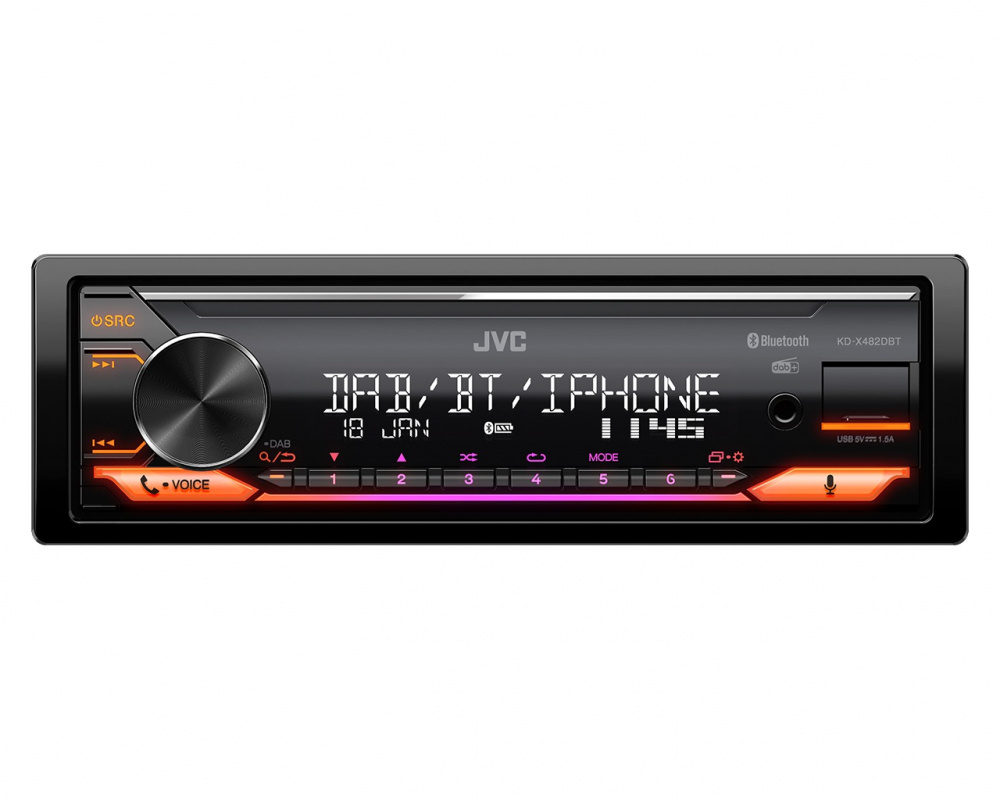 JVC KD-X482DBT Autoradio mit Bluetooth, AUX/USB und DAB+