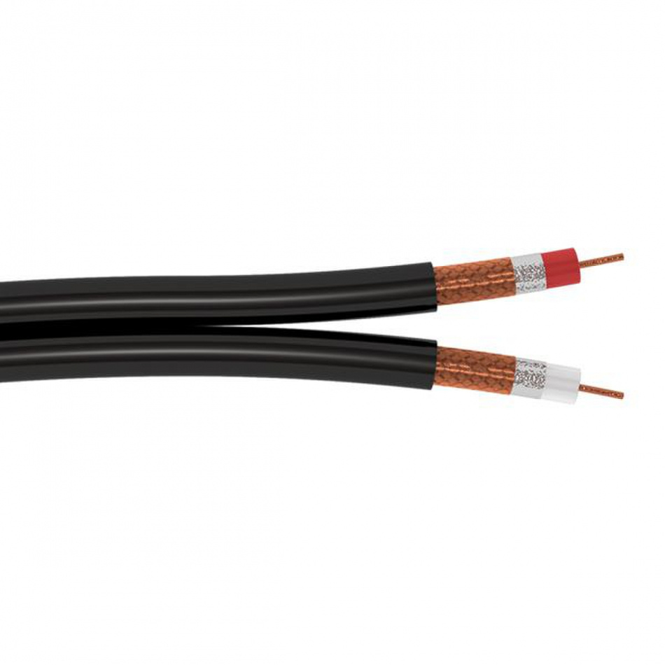 Planet Waves lötfreies doppelt koaxiales Kabel, schwarz, meterweise