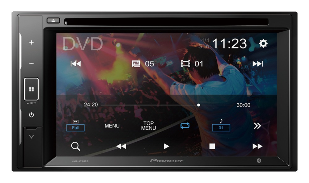 Pioneer AVH-A240BT, Autoradio mit Bluetooth, DVD und 3 Paar Vorverstärkerausgängen