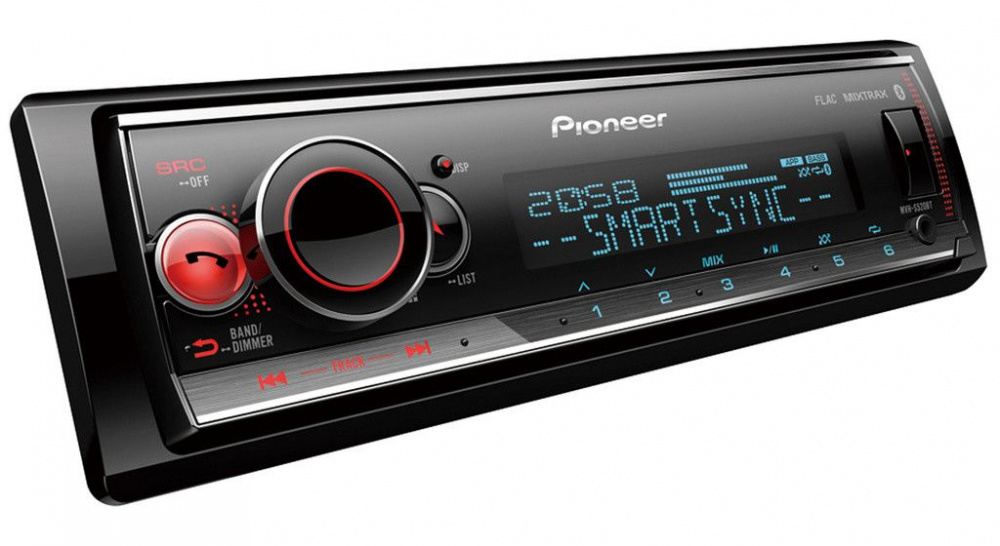 Pioneer MVH-S520BT, Autoradio mit Bluetooth, USB/AUX und 3 Paar Vorverstärkerausgängen