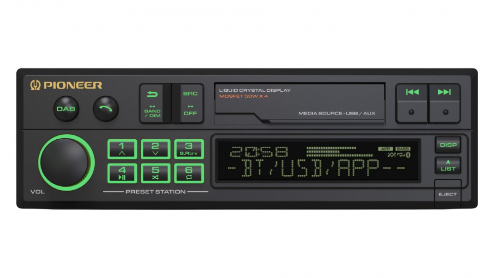 Pioneer SXT-C10PS, Retro-Stereo mit Bluetooth, DAB, USB/AUX und 3 Paar Low-Level-Ausgänge
