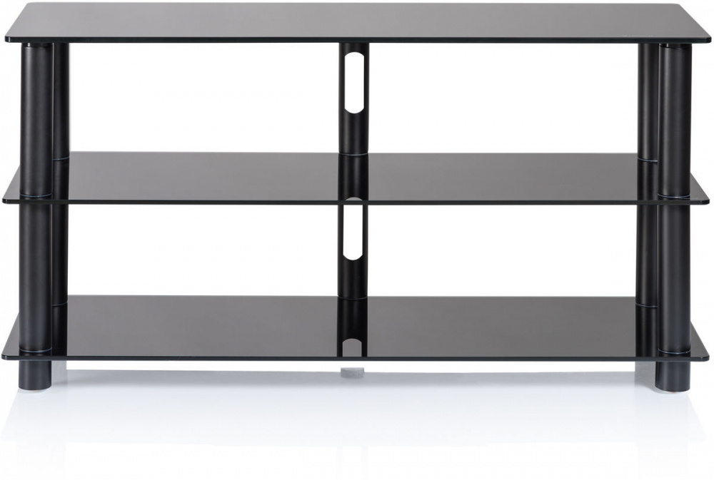 Norstone Epur 3, stilvolles Media-Rack mit schwarzen Böden