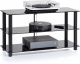 Norstone Epur 3, stilvolles Media-Rack mit schwarzen Böden Norstone Epur 3, stilvolles Media-Rack mit schwarzen Böden