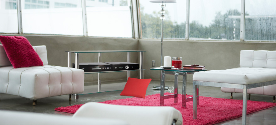Norstone Epur 3, TV-Möbel mit klaren Glasböden
