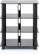 Norstone Epur 4, schwarzes HiFi-Rack mit schwarzen Glasböden Norstone Epur 4, schwarzes HiFi-Rack mit schwarzen Glasböden