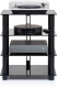Norstone Epur 4, schwarzes HiFi-Rack mit schwarzen Glasböden Norstone Epur 4, schwarzes HiFi-Rack mit schwarzen Glasböden