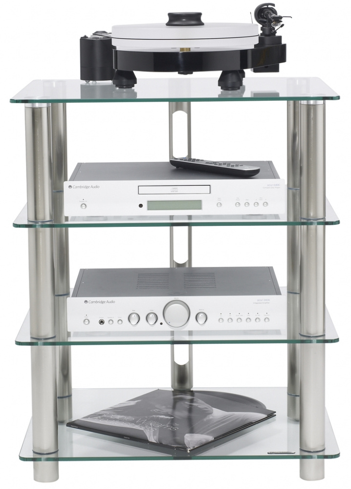Norstone Epur 4, HiFi-Rack mit klaren Glasböden