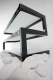 Norstone Esse, Media-Rack in Klavierlackschwarz mit satiniertem Glas Norstone Esse, Media-Rack in Klavierlackschwarz mit satiniertem Glas