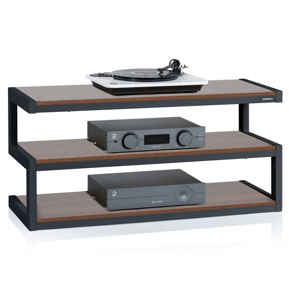 Norstone Esse, Media-Rack schwarz/Walnuss