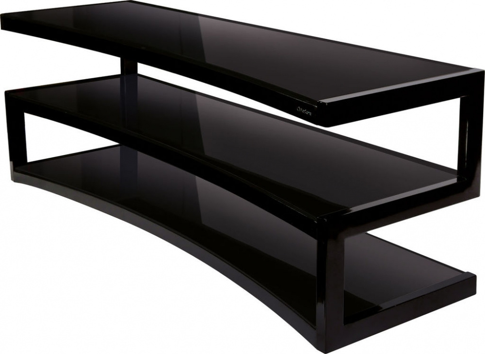 Norstone Esse Curve, Media-Rack in Klavierlackschwarz