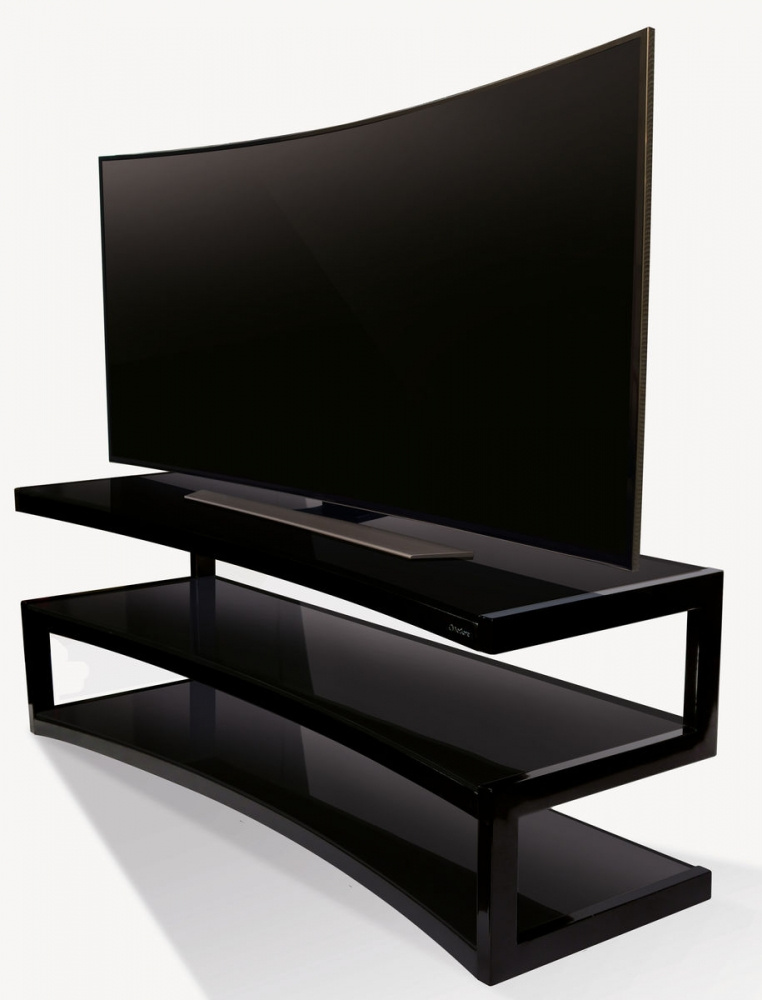 Norstone Esse Curve, Media-Rack in Klavierlackschwarz