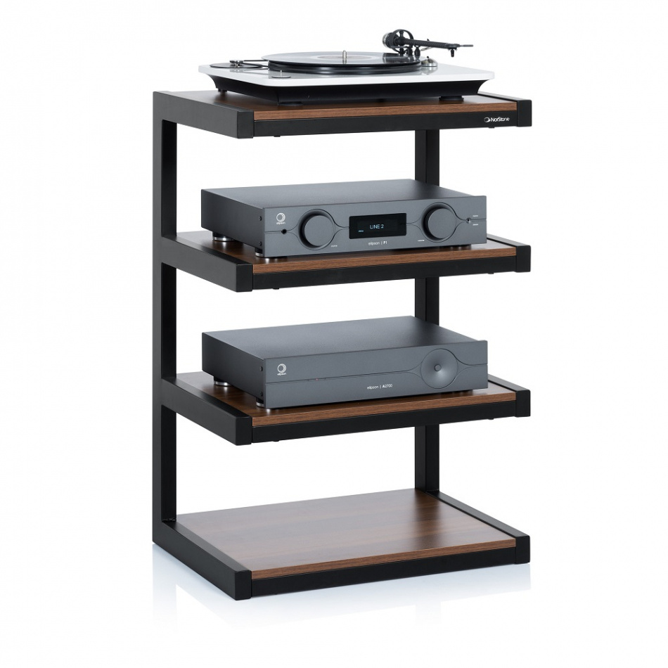 Norstone Esse Hifi, HiFi-Rack schwarz/Walnuss