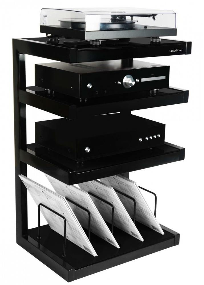 Norstone Esse Hifi Vinyl, schwarzes Stereo-Rack