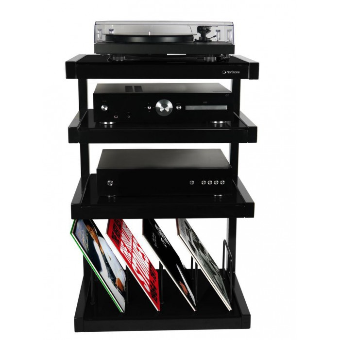 Norstone Esse Hifi Vinyl, schwarzes Stereo-Rack