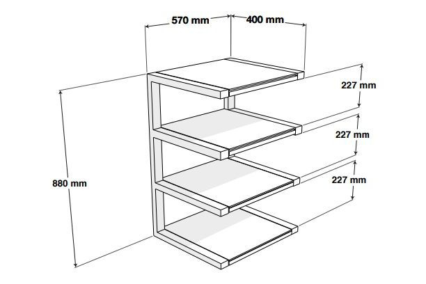 Norstone Esse Hifi, HiFi-Rack weiß/Eiche