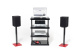 Norstone Esse Hifi, schwarzes Stereo-Rack mit schwarzen Böden Norstone Esse Hifi, schwarzes Stereo-Rack mit schwarzen Böden