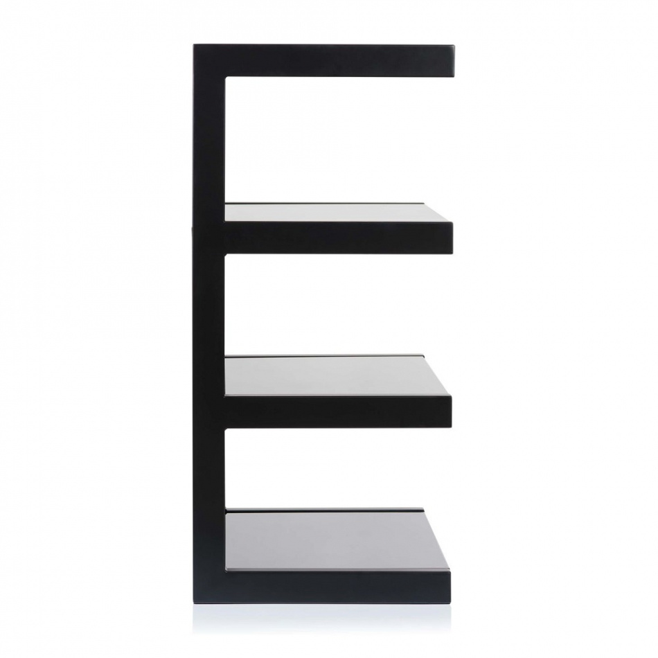Norstone Esse Hifi, mattschwarzes Stereo-Rack mit schwarzen Böden