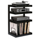 Norstone Esse Hifi Vinyl, mattschwarz mit Walnussböden und Vinylfach Norstone Esse Hifi Vinyl, mattschwarz mit Walnussböden und Vinylfach