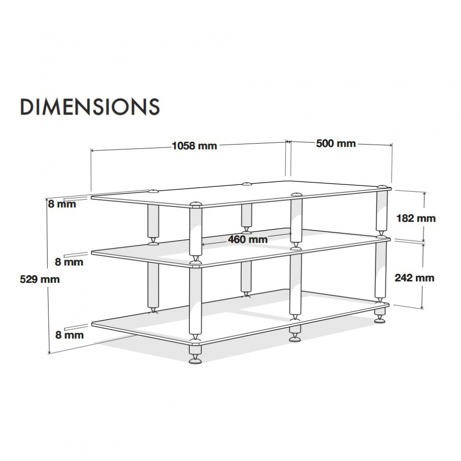 Norstone Bergen AV 2, mattschwarz TV-/Media-Rack