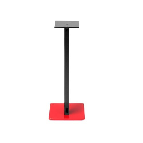Norstone Esse Stand Lautsprecherständer, 61 cm hoch, mattschwarz mit rotem Fuß