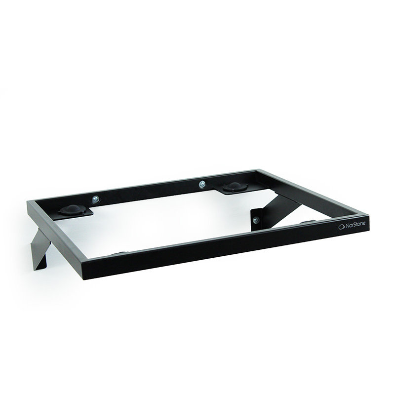 Norstone Esse WS Wandregal für Plattenspieler, schwarz/Nussbaum