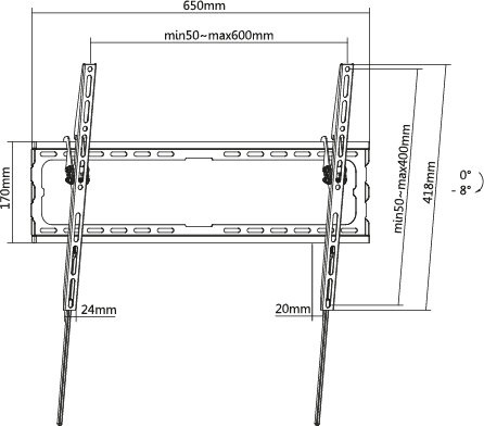Norstone FIX 3780 TILT, neigbare Wandhalterung für TV