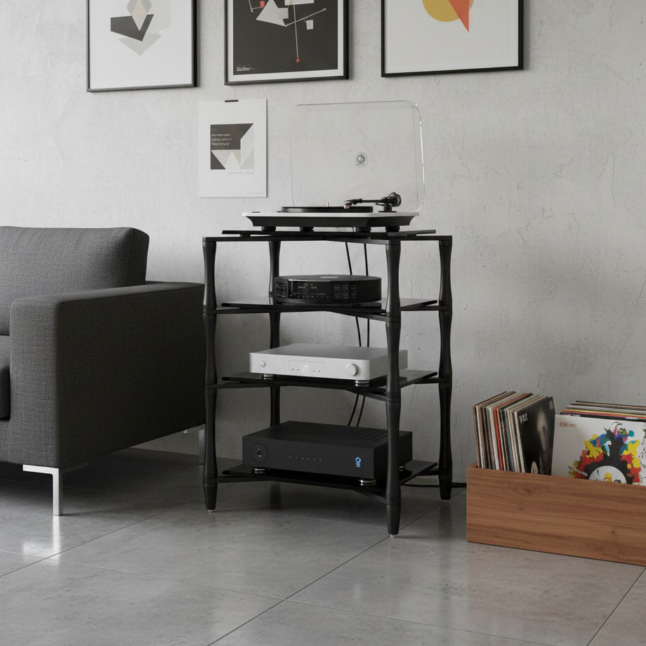 Norstone Slender Hifi elegantes HiFi-Möbel, Gunmetal Grey