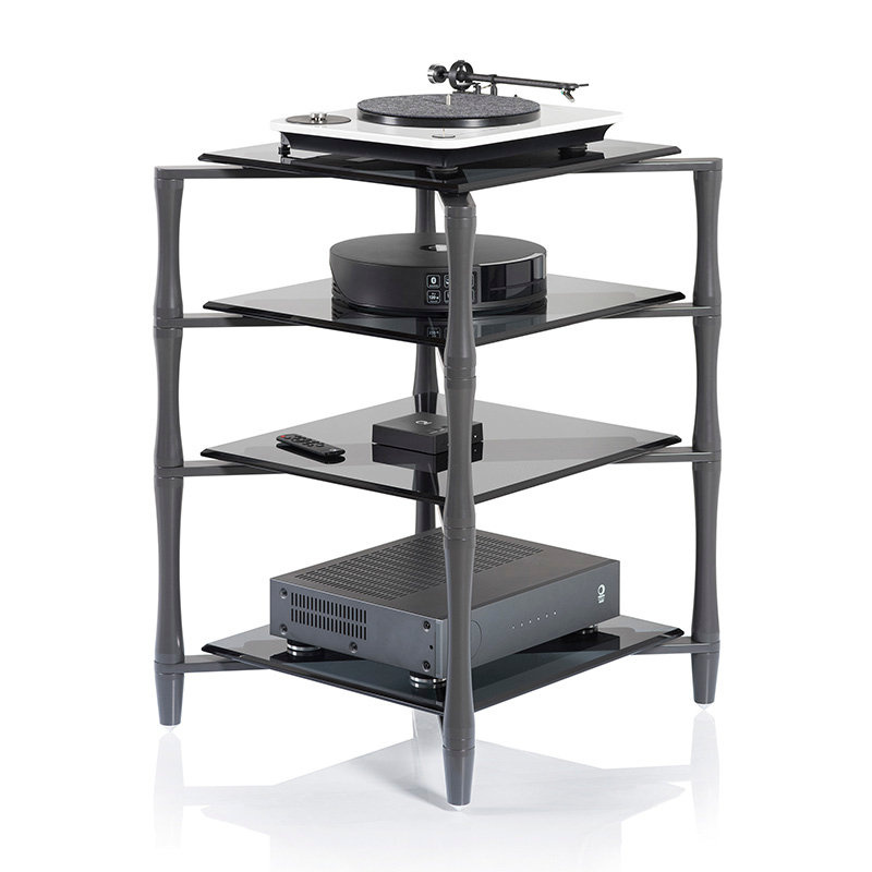 Norstone Slender Hifi elegantes HiFi-Möbel, Gunmetal Grey