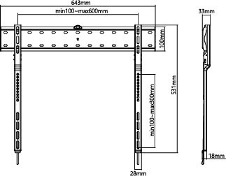 Norstone SLIMLED 4080, feste Wandhalterung für TV