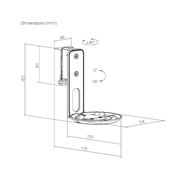 Norstone Sonos Era 100 WM neigbare Wandhalterung, weiß